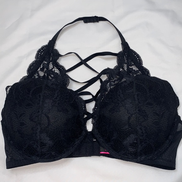 NWOT La Senza Lace Crisscross Neck Halter Bra Sz 36D - Picture 2 of 5